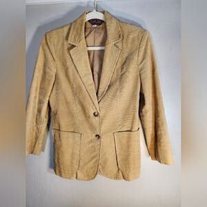 Corliss Vintage Beige Corduroy Blazer Sz 10
